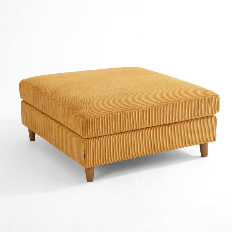 Free Combination Multi-Shaped Corduroy Sofa Modular - Ottoman - Orange(Ottoman)