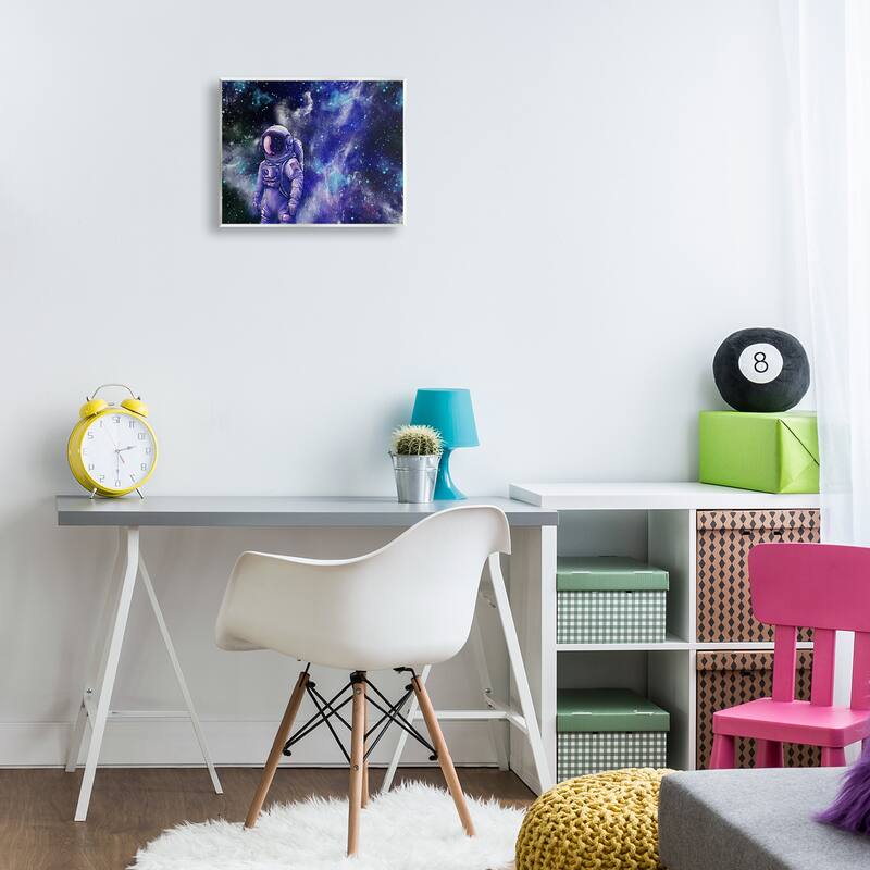Stupell Astronaut with Blue Nebula Wall Plaque Art Design By Jesse Keith