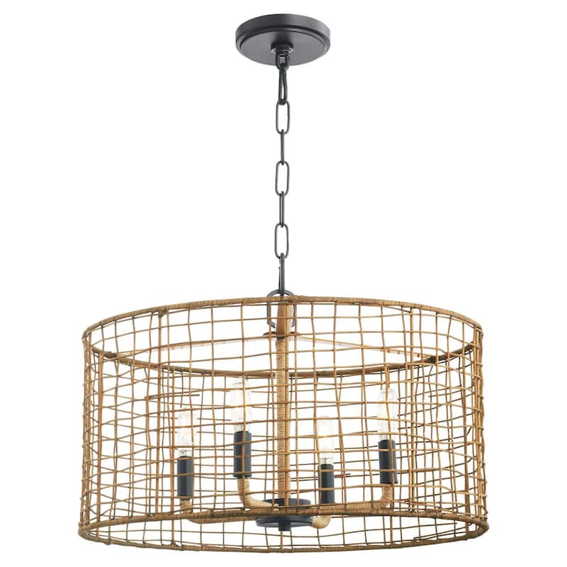 Quorum International 8023-4 Abaca 4 Light 20" Wide Pendant