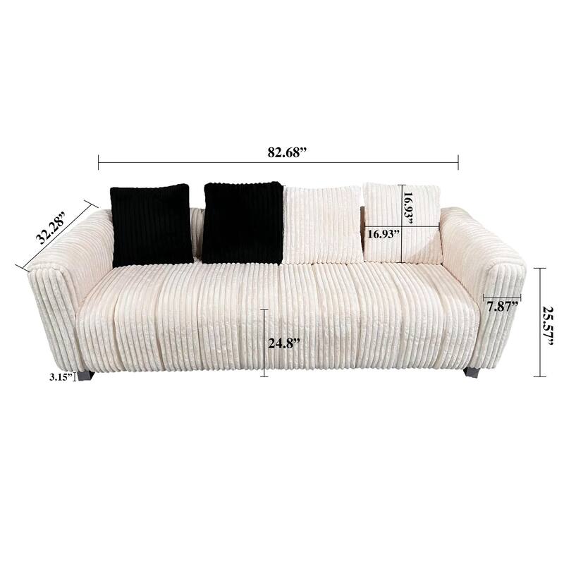 82.68-inch high-end corduroy multi-seat sofa