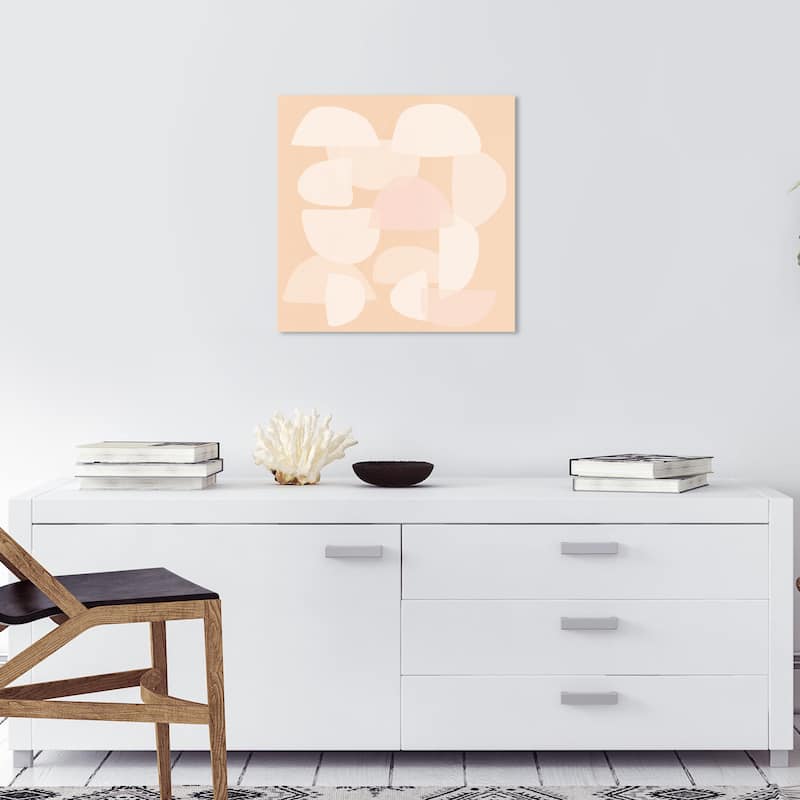Wynwood Studio 'Geopale' Abstract Wall Art Canvas Print Shapes - Orange, Pink - 20 x 20
