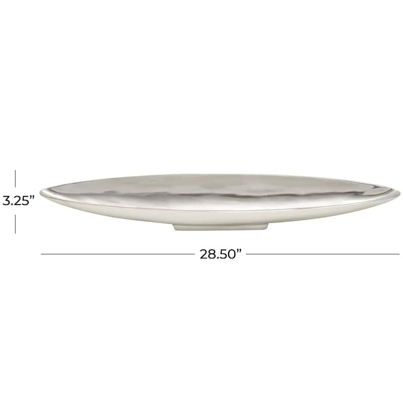 Aluminum Metal Living Room Decor Tray - Silver - Roche River Decor