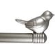 preview thumbnail 26 of 56, Cute Bird Finial Adjustable Decorative Designer Curtain Rod 28"-48" - Glossy Silver/Pewter