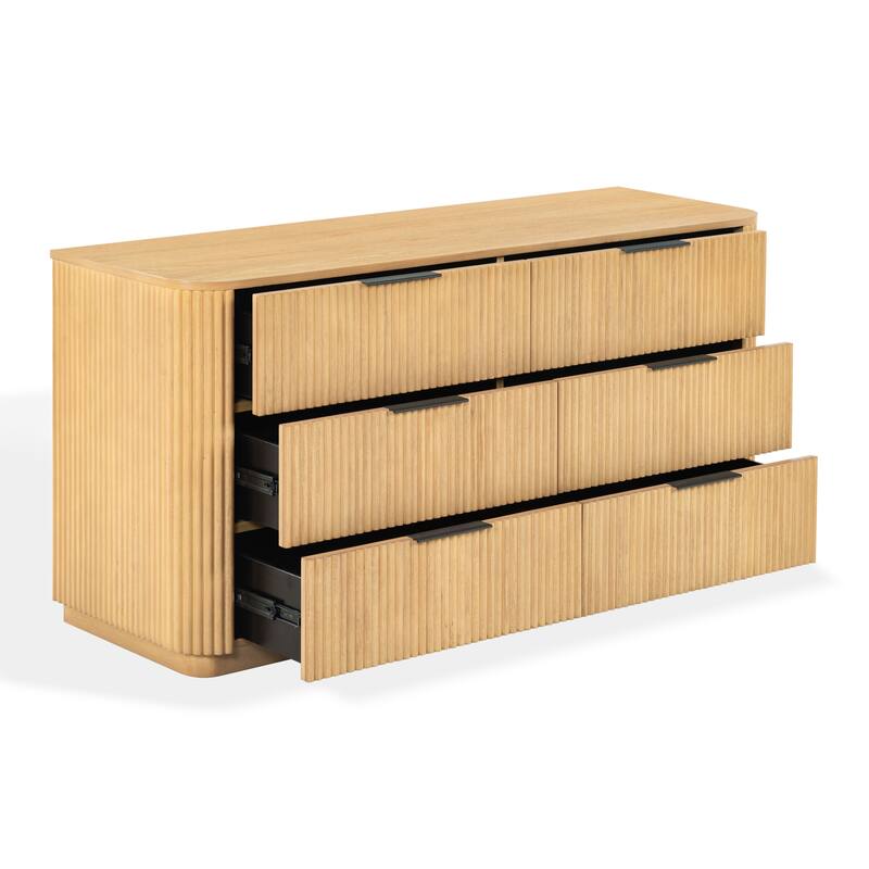 SAFAVIEH Couture Barrymore Reeded Wood 6-Drawer Dresser
