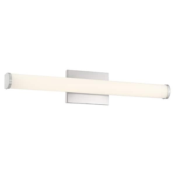 slide 2 of 14, Access Lighting Arc - Vanity - 24" - Brushed Steel - White Acrylic Brushed Steel