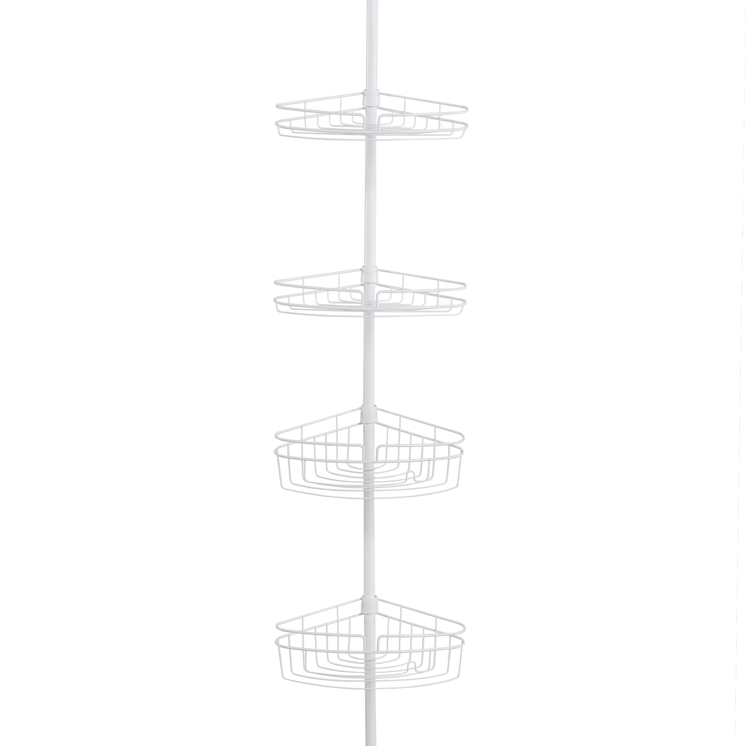 4-Way Adjustable Corner Pole Shower Caddy, Brushed Nickel - Stainless