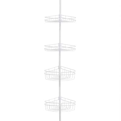 Kenney 4-Tier Spring Tension Adjustable Shower Corner Pole Caddy