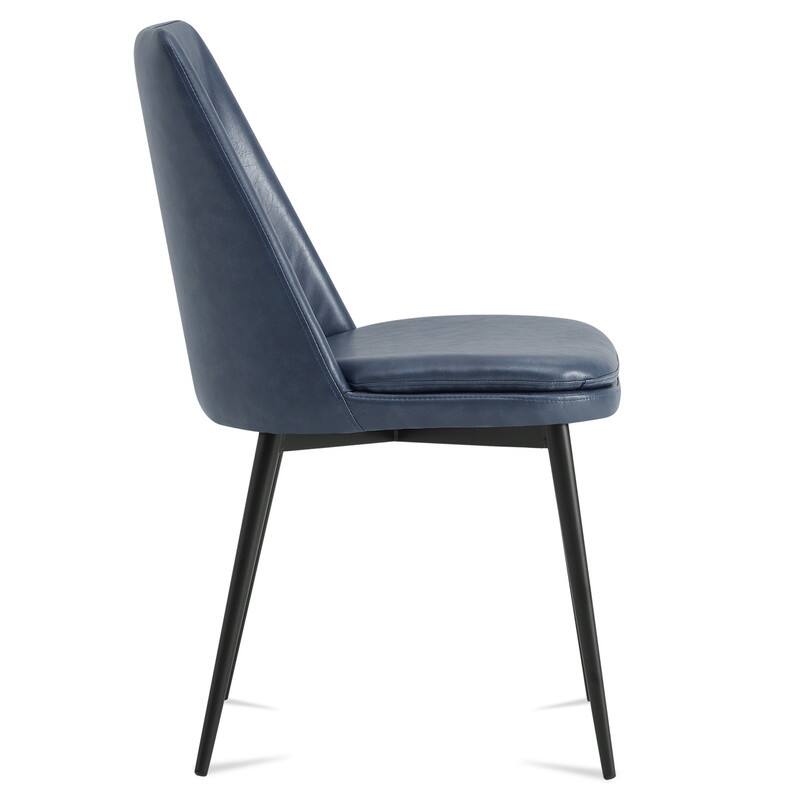 Ariel Mid-Century Upholsteried Dining Chair with Metal Legs Set of 2
