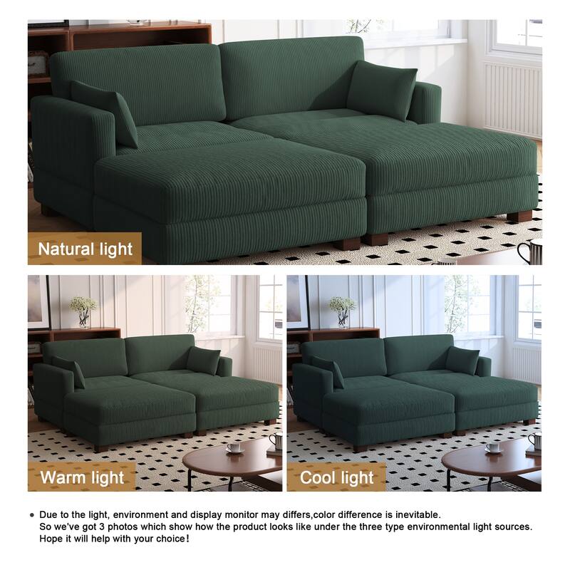 88" Convertible Larger Couch Modular Sectional Sofa Set