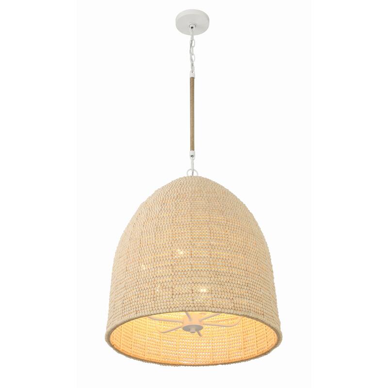 Jasper 6 Light Matte White Chandelier - 20"W x 22.5"H x 20"D