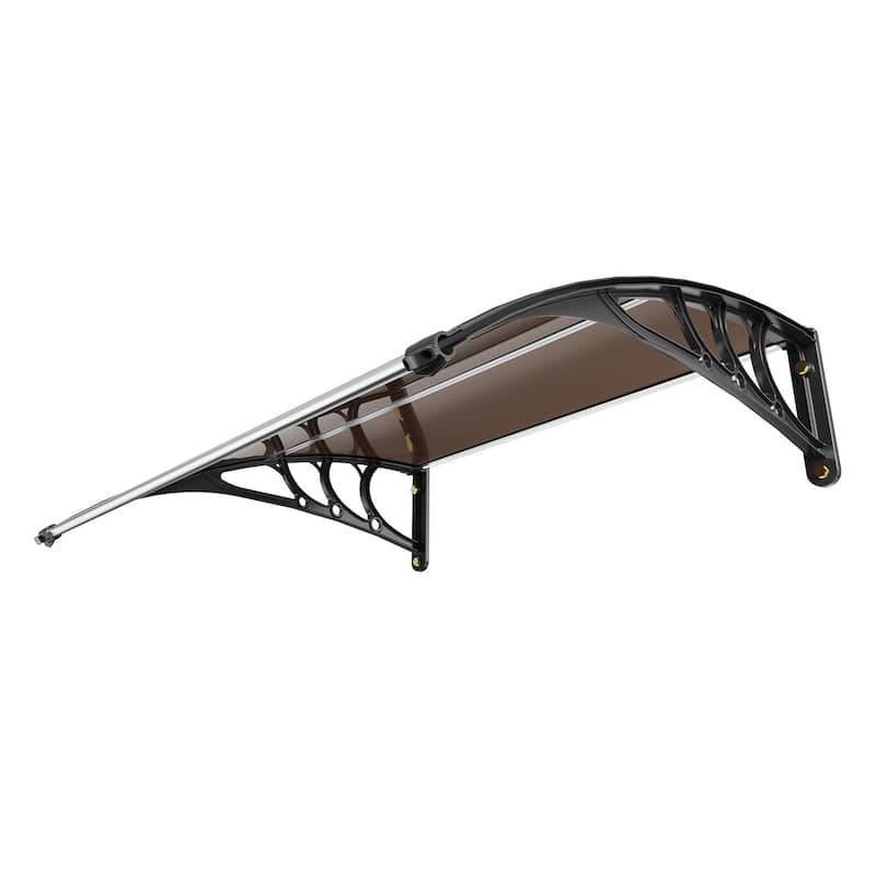 Brown Window Door Awning Canopy with Aluminum Connector Ideal for Protection Against Strong Winds and Heavy Rain