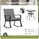 preview thumbnail 16 of 25, Solaura 3-piece Outdoor Patio Rocking Chairs Conversation Bistro Set