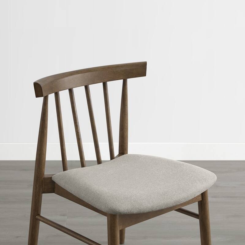 Spruce & Spring Windsor Spindle Back Upholstered Dining Chair with Solid Wood Frame