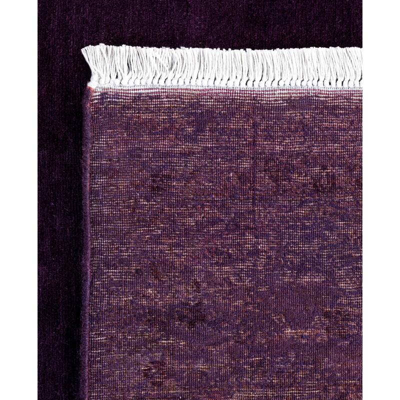 Overdyed One-of-a-Kind Hand-Knotted Area Rug - Purple - 3' 0" x 10' 10"