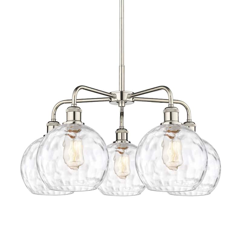Innovations Lighting 516-5CR-16-26 Athens Water Glass Chandelier - Polished Nickel / Clear Water Glass