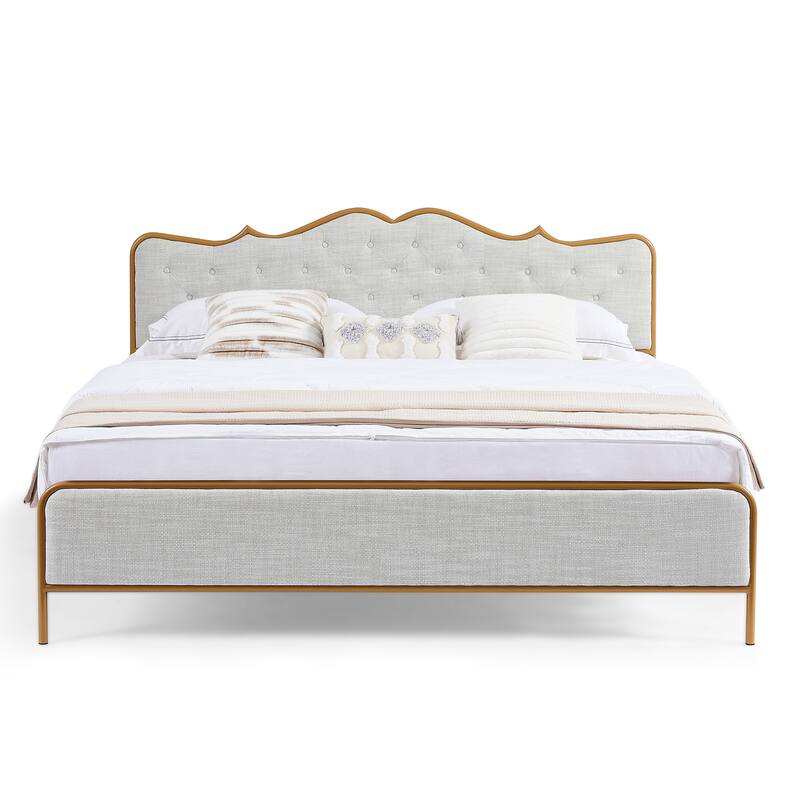 Full Queen King size metal frame bed bedroom