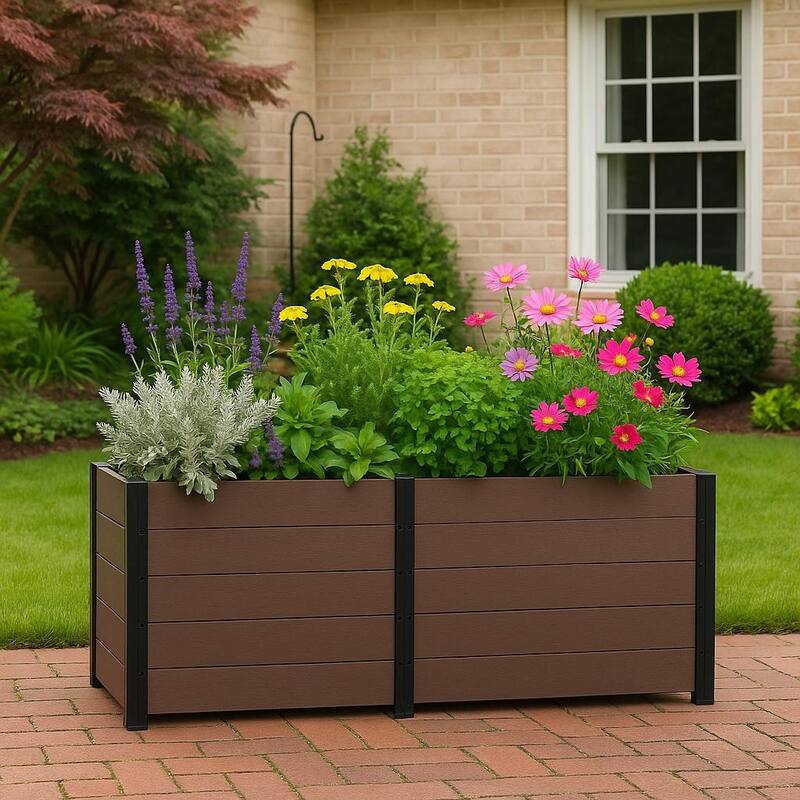 Wood Look Raised Garden Bed, without Bottom - 48" x 25"x 29"