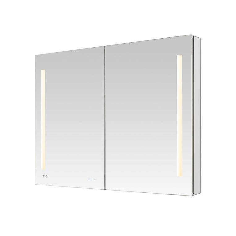 AQUADOM Signature Royale 48W LED Medicine Cabinet Defogger, 3X LED Vertically Adjustable Magnifying Mirror, Electrical Outlets