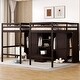 preview thumbnail 1 of 23, Double Loft Beds with Wardrobes and Staircase，Twin Size Espresso