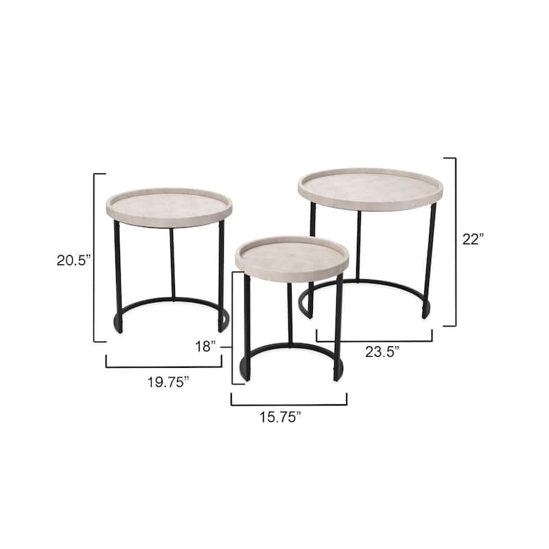 Alden Décor Holden Faux Shagreen Nesting Tables (Set of 3)
