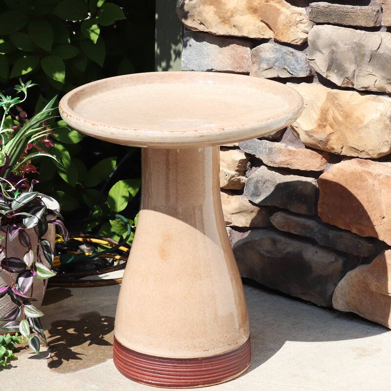 Sunnydaze Duo-Tone Ceramic Bird Bath