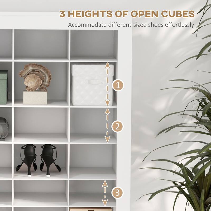Slim Shoe Storage Rack Cabinet Organizer with Open Cubes, Stores 36 Pairs, Shoe Shelf Ideas for Entryway, Bedroom and Hallway