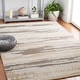 preview thumbnail 2 of 11, Martha Stewart by SAFAVIEH Radostina Rustic Stripe Wool Rug 4' x 6' - Natural/Brown - Rectangle