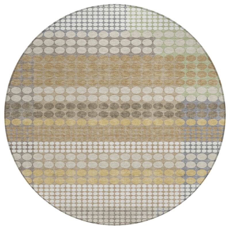 Machine Washable Indoor/ Outdoor Casual Dotty Chantille Rug