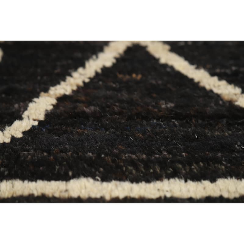 Geometric Moroccan Oriental Area Rug Handmade Bedroom Wool Carpet - 6'11" x 9'10"