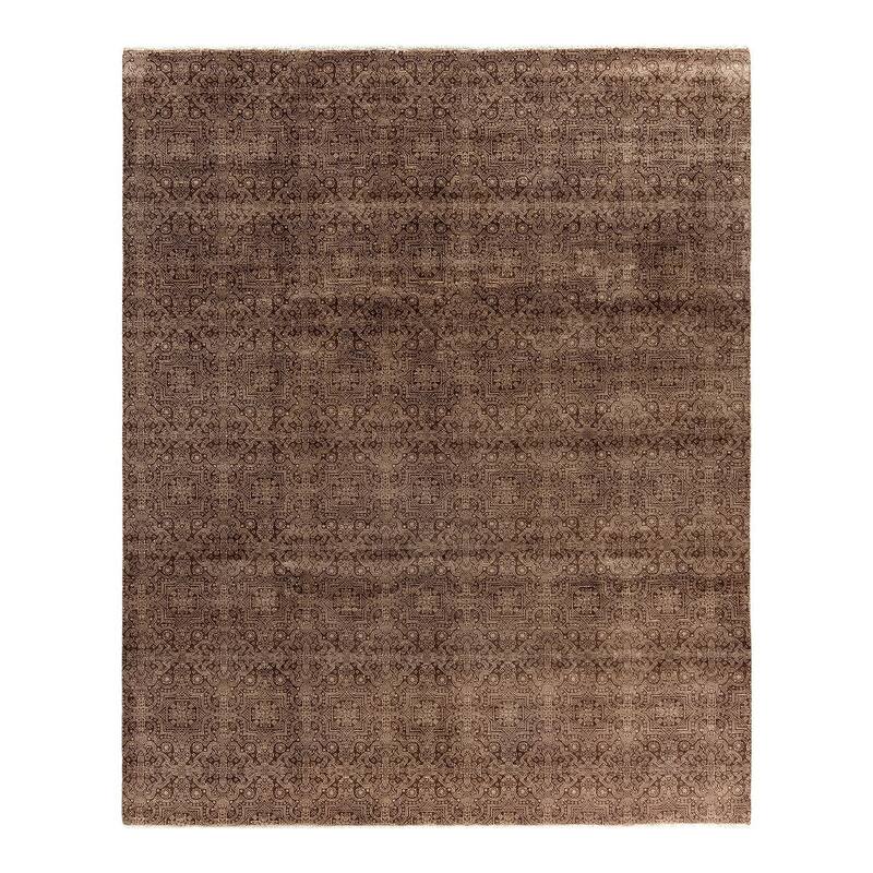 Gabbeh One-of-a-Kind Hand-Knotted Area Rug, Brown - 8' 2" x 10' 4"