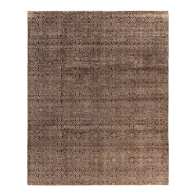 Gabbeh One-of-a-Kind Hand-Knotted Area Rug, Brown - 8' 2" x 10' 4"