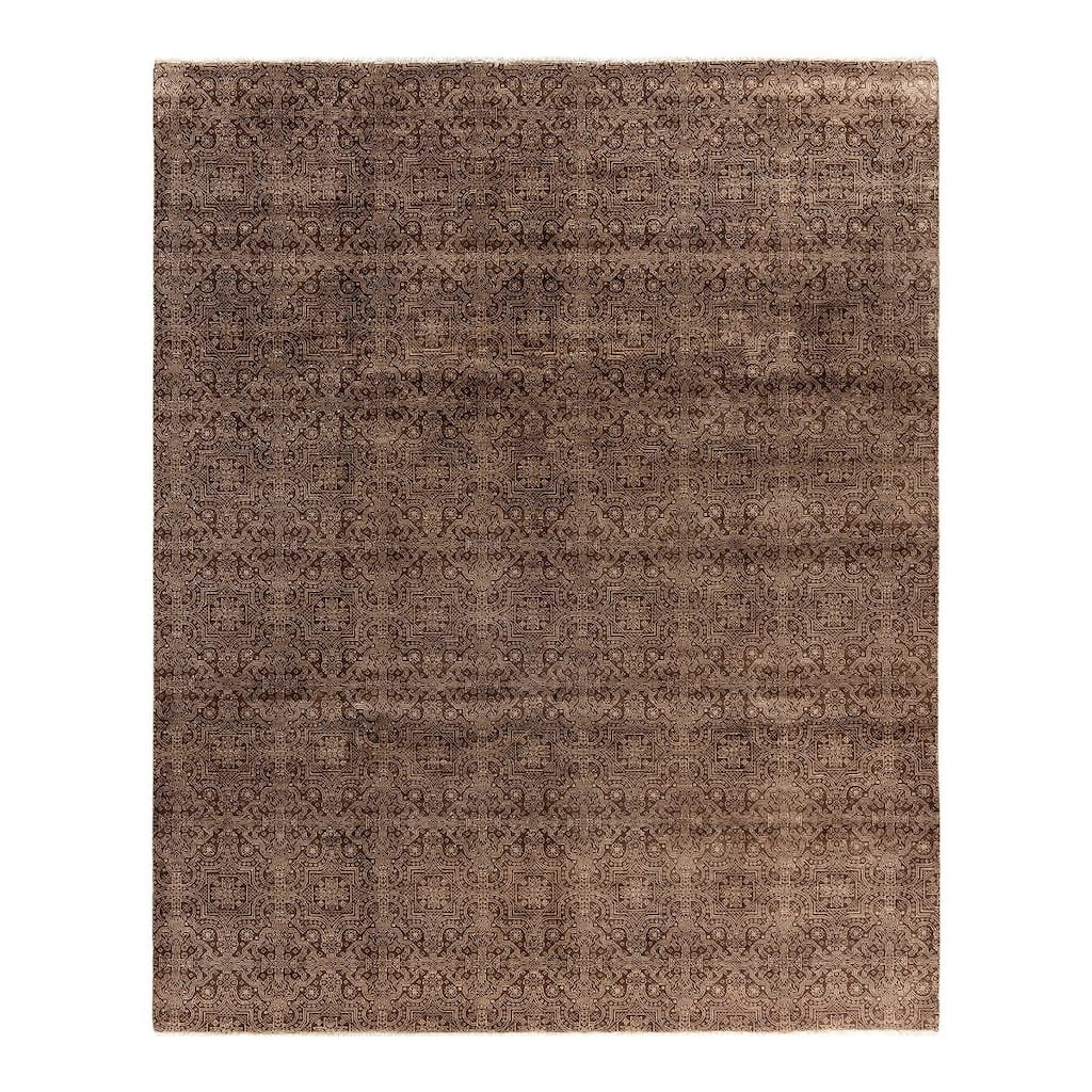 Gabbeh One-of-a-Kind Hand-Knotted Area Rug, Brown - 8' 2" x 10' 4"