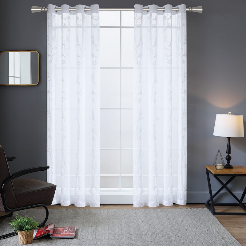 Lyndale Dash Sheer Curtain - 54 - White