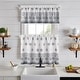 preview thumbnail 1 of 4, Amani Tile 3-Piece Kitchen Curtain Tier Set & Valance Gray - 2 Tiers(30"W x 36"L Each) & 1 Valance(60"W x 15"L)
