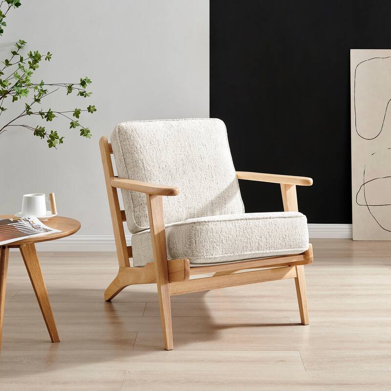 NPD Furniture Albert Solid Wood Frame Accent Chair - Concord Cream