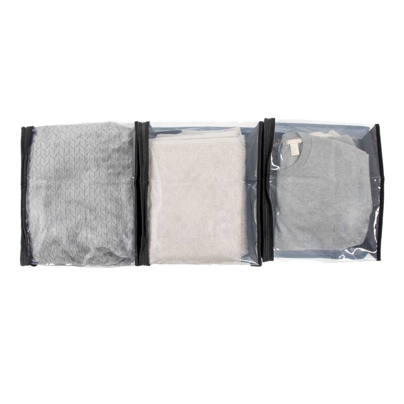 Household Essentials Zippered Sweater Storage Bags with Clear Vision Panel - 16.0"L x 13.3"W x 4.0"H
