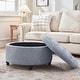 preview thumbnail 14 of 64, Tufted Large Round Storage Ottoman Footrest Beige/ Grey/ Blue