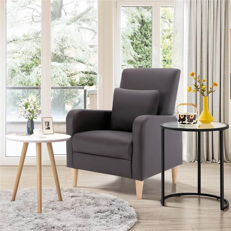 Fabric/Leather Modern Accent Chairs with Lounge Seat