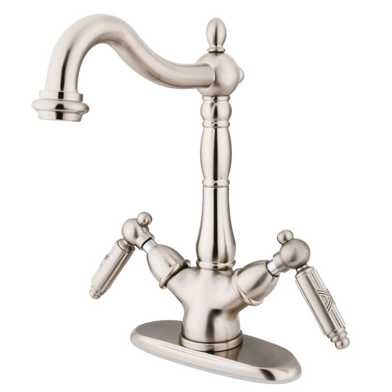 Kingston Brass Heritage 1.2 GPM Vessel Bathroom Faucet with Metal - Brushed Nickel
