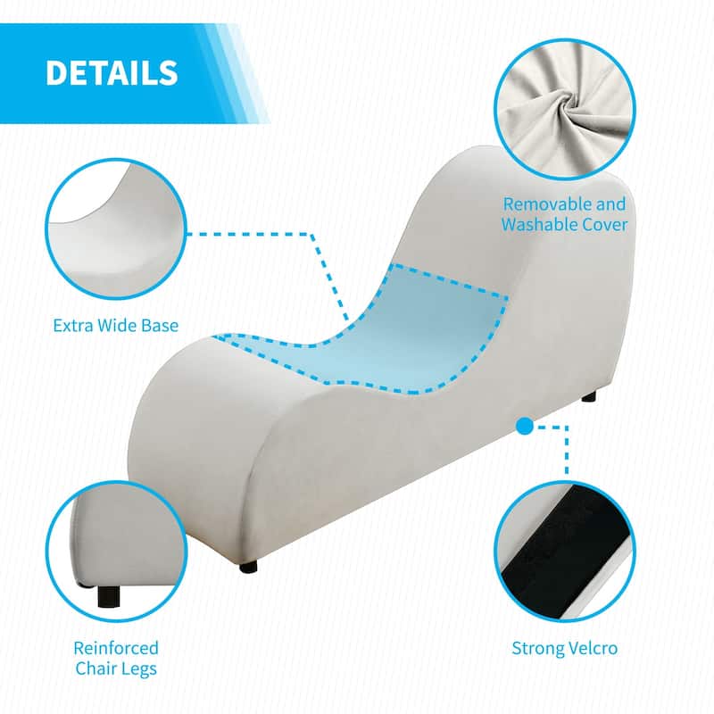 Mixoy Curved Chaise Lounge Yoga Chair for Stretching Relaxing Exercising - 60.6*18.1*27.6