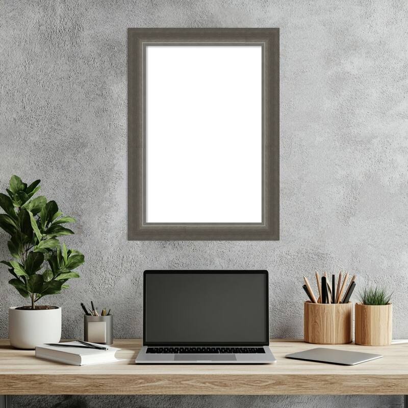 Amanti Art Domus Dark Silver Framed Dry Erase Magnetic Board