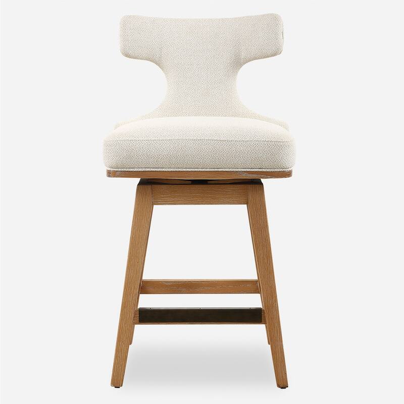 Upholstered Swivel Return Seat Counter Stool - 38.25" - White