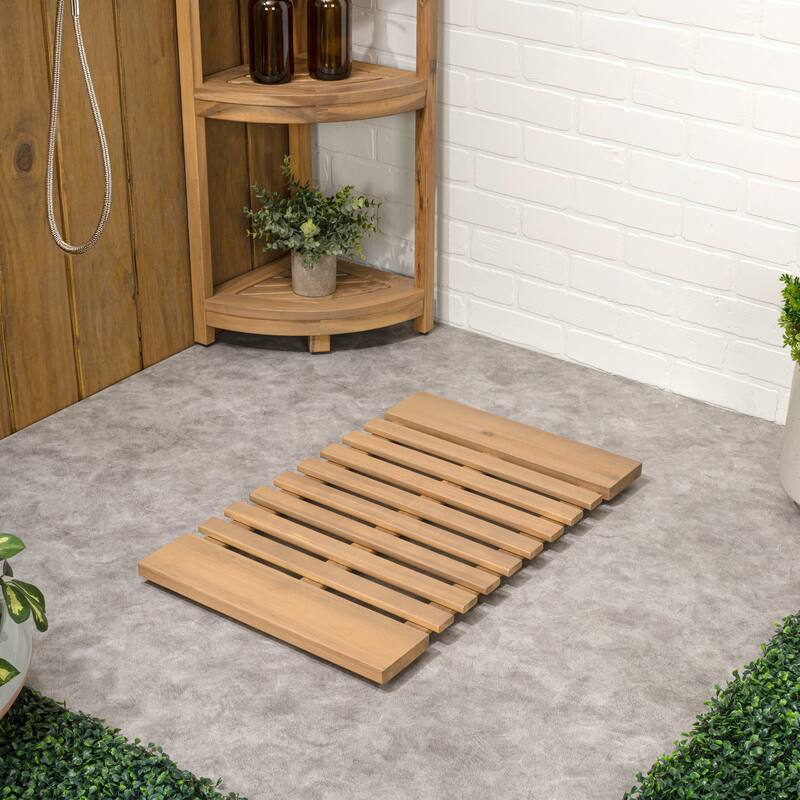 Paige Acacia Wood Slat Natural Indoor/Outdoor Shower Mat