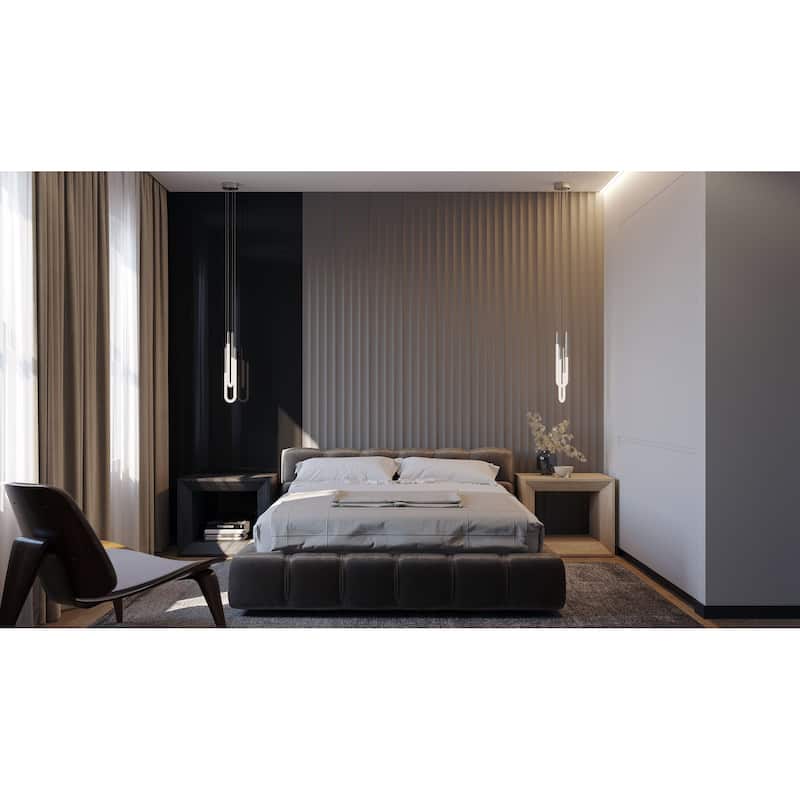 AFX Adel Double LED Pendant - Satin Nickel