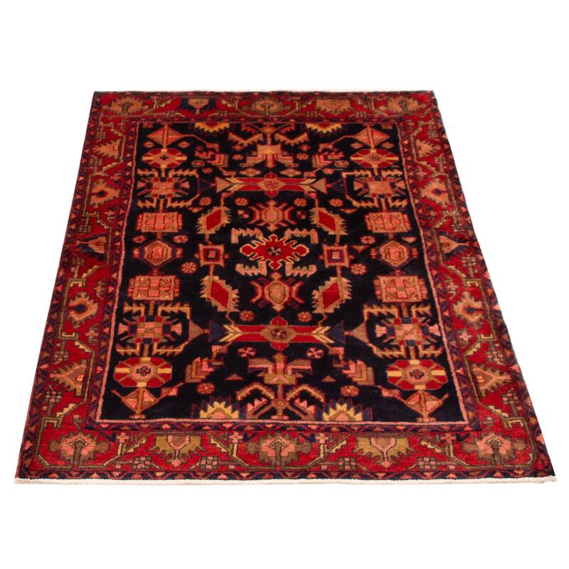 Andelz Navy, Red Rug 4'5" x 6'8" - 4'5 x 6'8
