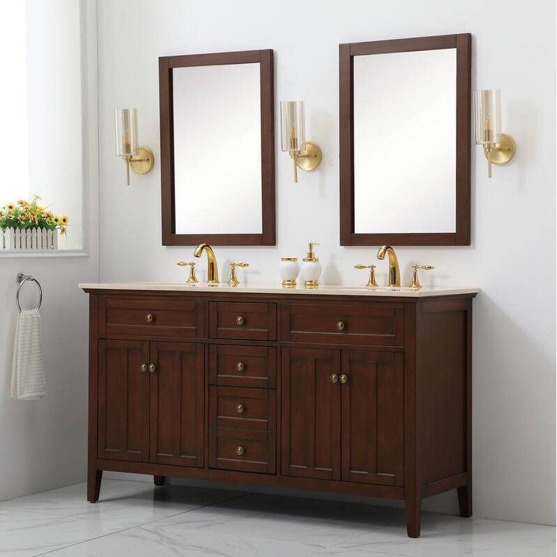 Modern 60" Double Bathroom Vanity Set