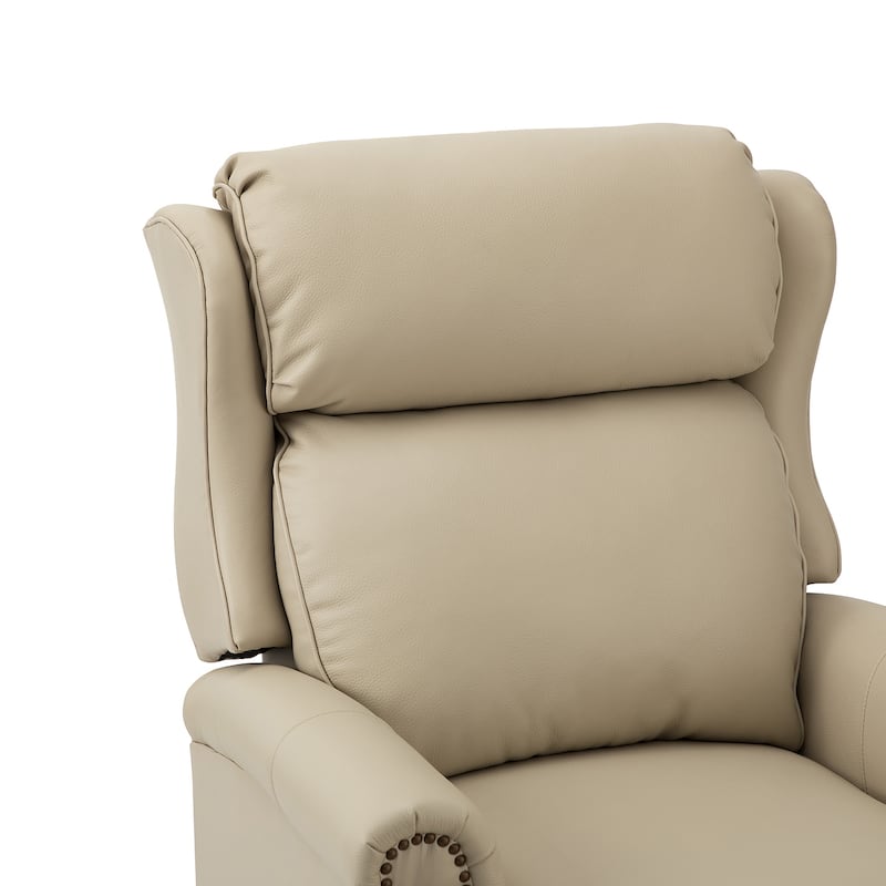 Noemon Genuine Leather Recliner with Nailhead Trims by HULALA HOME (Set of 2)