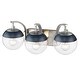 preview thumbnail 11 of 57, Carbon Loft Barton Clear Glass and Steel 3-light Bath Vanity