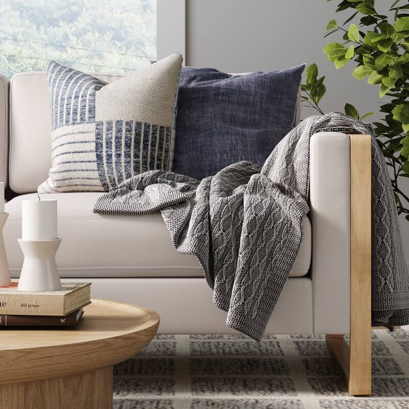 Madison Modern Upholstered Modular Sofa or Couch for Living Room with Solid Wood Legs