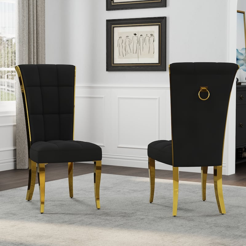 Luxury Dining Table Set with PU Leather Dining Chairs